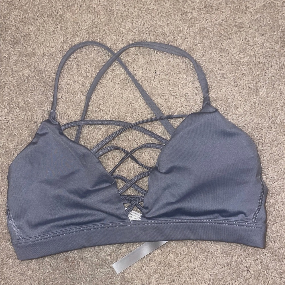 blue victoria sports bra